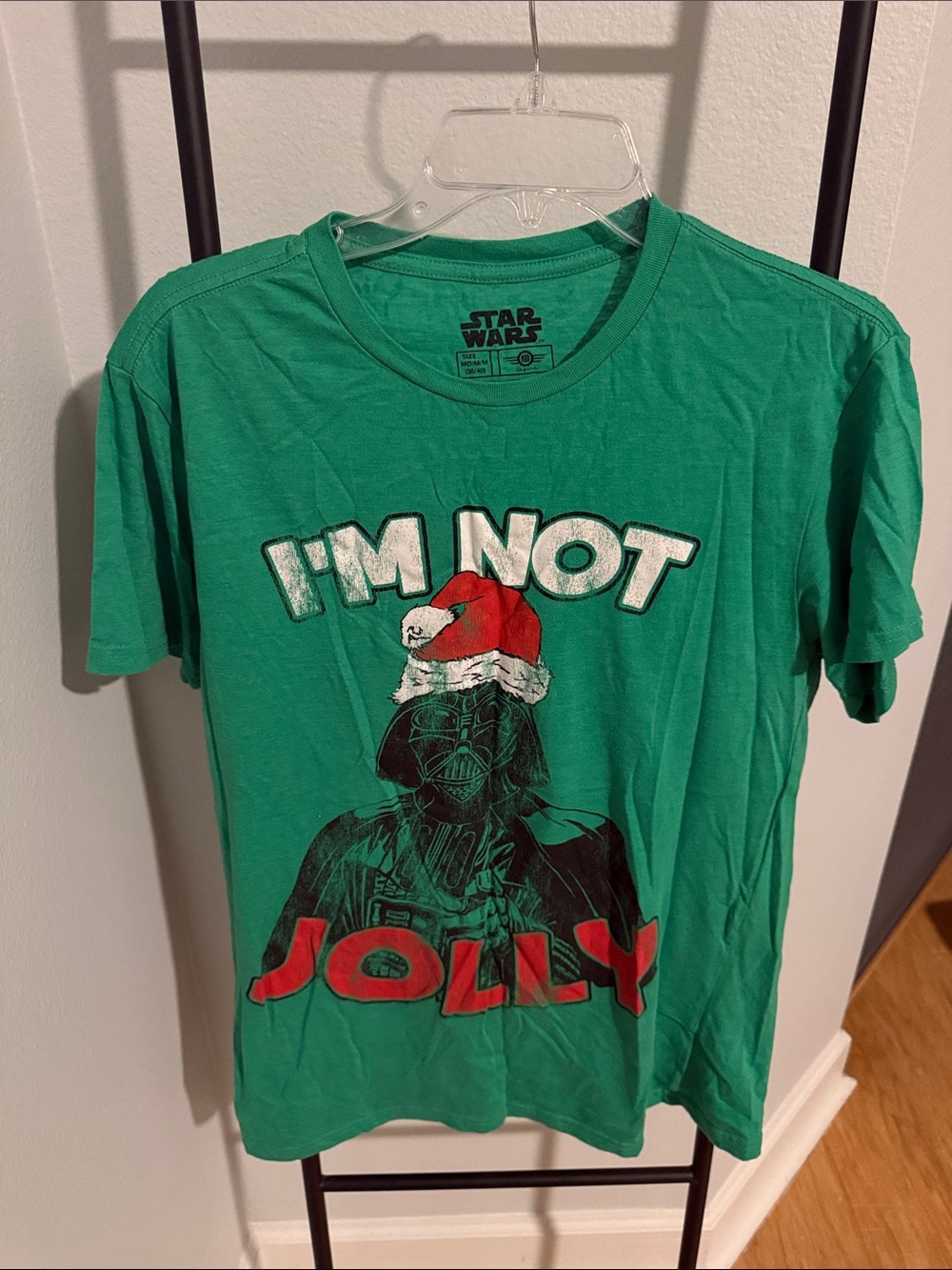 Star Wars Green Holiday Graphic Tee with Red & White Accents